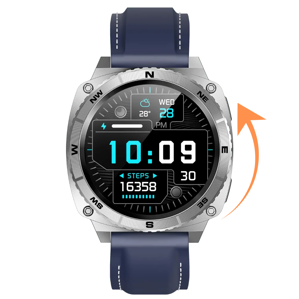 G-Tab GTR6 - 360ยฐ Bezel Rotating Smartwatch with ChatGPT Enabled -