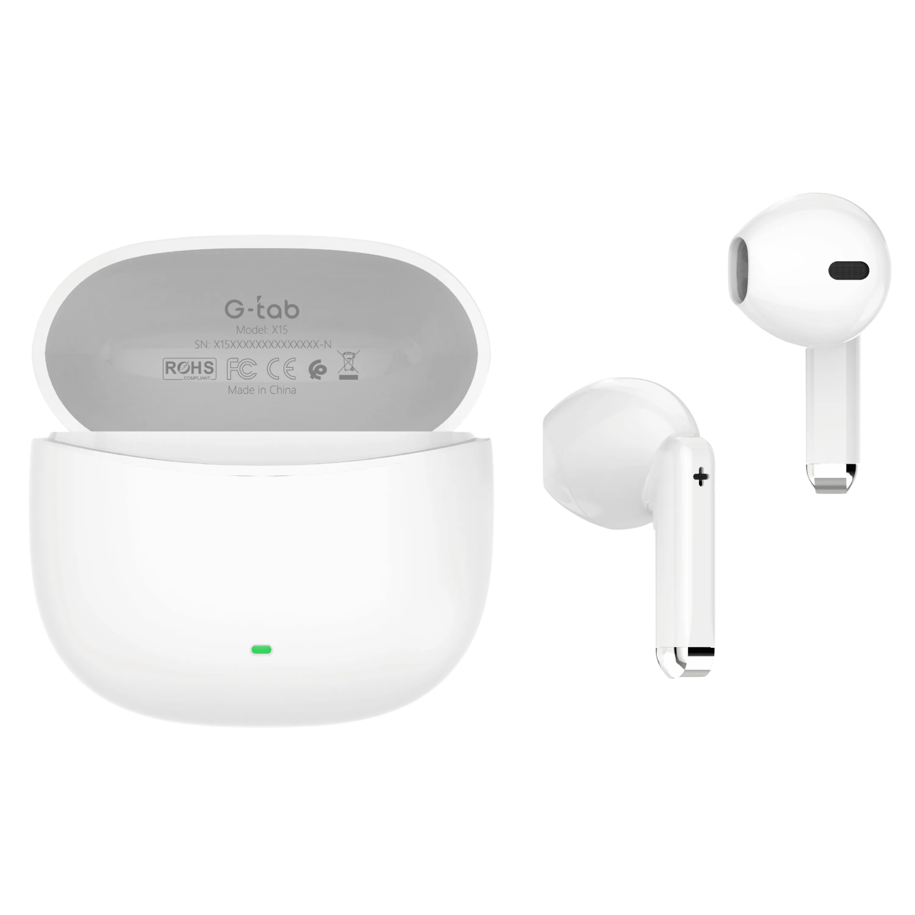 G-Tab X15 True Wireless Earbuds | Bluetooth 6.0, Deep Bass Sound & Clear Call Mic - 