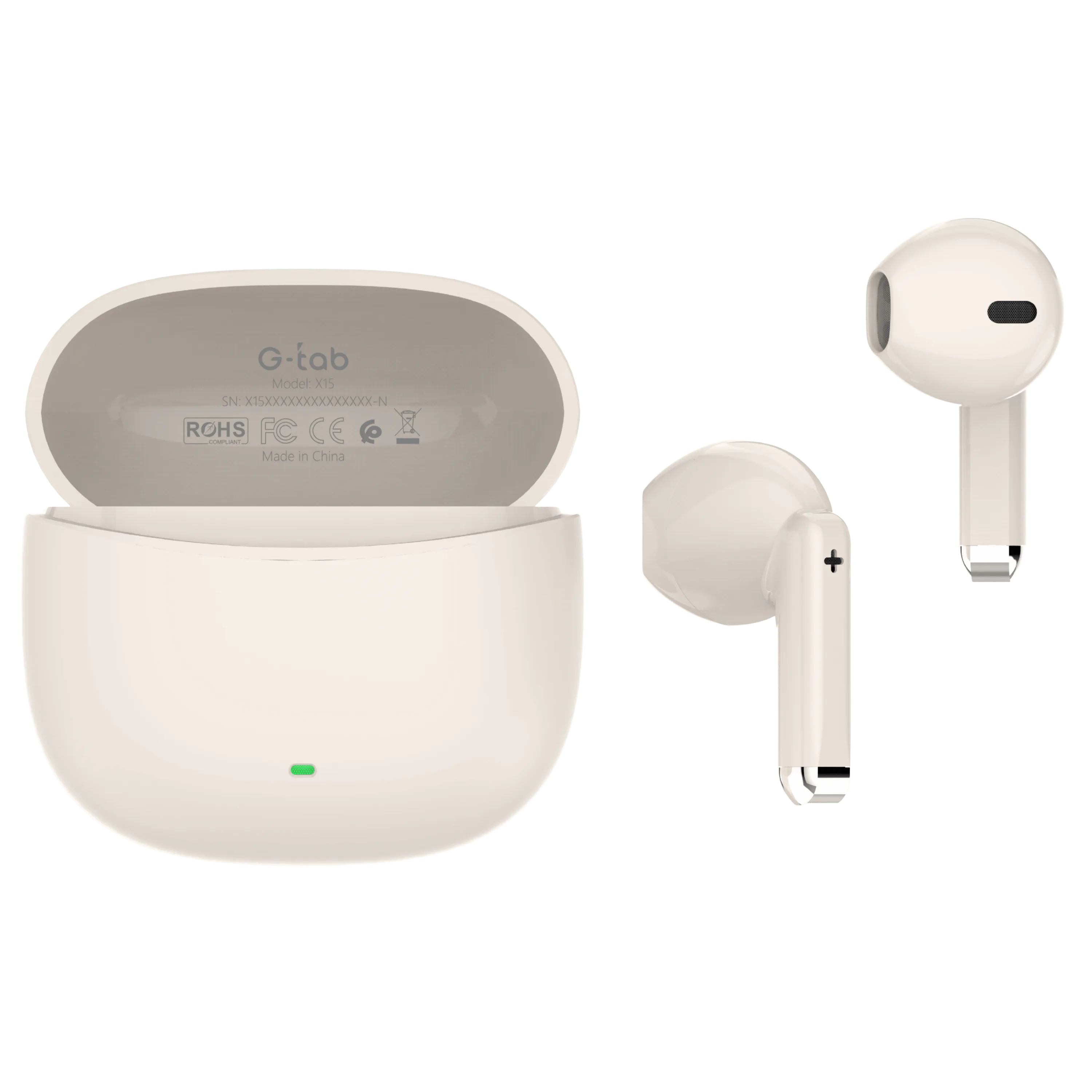 G-Tab X15 True Wireless Earbuds | Bluetooth 6.0, Deep Bass Sound & Clear Call Mic - 
