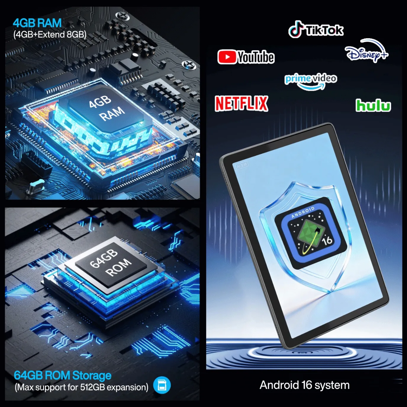 Tablette G-Tab T13 storage