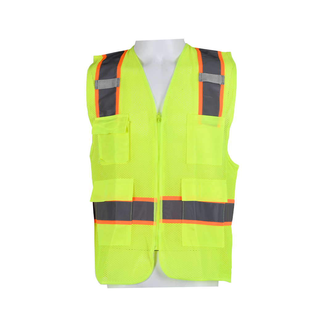 HIGH VISIBLITY SAFETY  VEST MESH WITH POCKETS